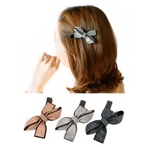 바이진주리본 반짝리본옆집게핀 헤어핀