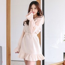 아루클럽 링벨트 프릴 미니원피스(허벅지위)