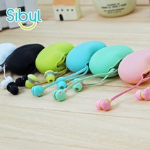 사이빌 커피콩디자인 줄꼬임방지 이어폰, M-96, 핑크