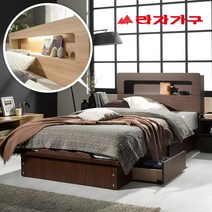 라자가구 베스트 LED조명침대 크림슨 아이크 + 채움H 독립매트리스 슈퍼싱글침대 퀸침대, 02.크림슨LED 서랍형침대 슈퍼싱글SS_초코브라운, 03.채움H 라텍스탑독립매트