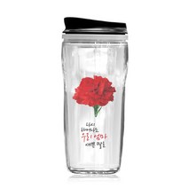 TBL 다시 태어나도 카네이션 레터링 투명 텀블러 어버이날 스승의날 선물, 우리엄마 듬직한 아들_다시태어나도_텀블러, 500ml