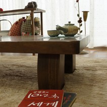 가연 흥인지문통원목 좌탁 좌식 거실 밥상 통판테이블, 황토색 1800