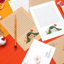 후아미 두근두근 제작 편지지 세트 15cm x 21cm, 화이트(편지봉투), 10매