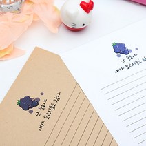 후아미 난 포도야 제작 편지지 세트 15cm x 21cm, 혼합색상(편지지 6매 + 편지봉투 3매), 9매