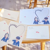 후아미 교복 포토사진 제작 편지지 세트 15cm x 21cm, 크라프트(편지봉투), 10매