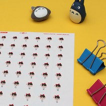 후아미 귀욤귀욤 곰신 번호 스티커 3.8 * 2.1cm 갈색 크라프트지, 번호없이 디자인만