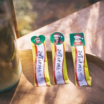 후아미 산타 DIY 레모나 세트 갈색크라프트지 포토스티커, 동그라미