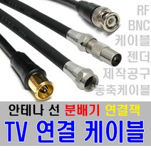 케이블마트 TV 안테나선 유선케이블 RF 동축 연결선 분배기 선택기 BNC 변환젠더, D174 BNC 제작젠더
