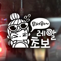 제제데코 초보운전 안전운전 차량 스티커 02, 058_무서워레알초보_화이트