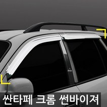 경동 구형 싼타페 (2000~05.11) 크롬 썬바이져/썬바이저 K-635 차량용썬바이저, 단품, 상세 설명 참조