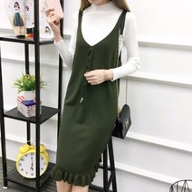빅걸스토리 니트 프릴 뷔스티에 원피스