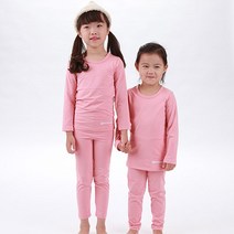 올챙이 에어로웜_핑크 아동 주니어 보온 기모내의 상.하의 기능성 실내복