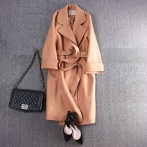 (카멜 블랙 베이지 네이비 핑크 그레이 레드)베이직 카멜코트 여성롱코트 더블버튼 모직울코트