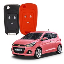 카포카 쉐보레 더넥스트스파크 폴딩C 3버튼 실리콘 폴딩키케이스 키홀더, 쉐보레 더넥스트스파크 레드