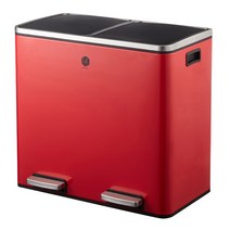 카라신 스테인레스 무소음 칼라 분리수거함 48L, 레드, 1개