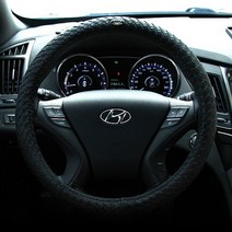 제네시스 G80 전용 고품격 블랙아트 가죽 핸들커버, 블랙