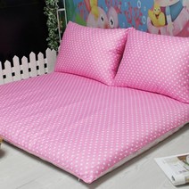 대방석세트(특대) 어린이집대방석 휴식매트 매트형대방석 솜포함, 도트핑크