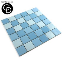 중앙데코 시트라인 벽 바닥타일 모자이크타일 (10장이상 사은품증정), 01-22 48mm 4802-456 하늘믹스유광, 1장