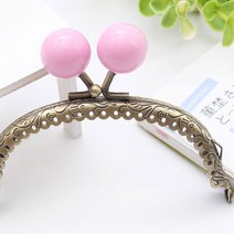 쏘잉갤러리 모모볼 파우치엔틱프레임, 핑크