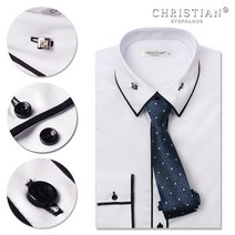 오마보이 남성용 CHRISTIAN 고품격 솔리드 와이셔츠 73WH