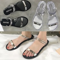 헤이슈 젤리슈즈 AB실버라인젤리플랫샌들