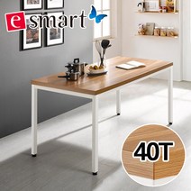 e스마트 스틸헤비 테이블 1600x600 (일자다리) 40T, 멀바우-(일자다리)블랙