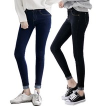 지기젠 여성용 청바지스판 진청 블랙 생지 스키니