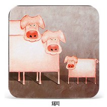 라베끄 셰프주방장 토스카나 피렌체 로마 볼로냐 커피 플라워 라벤다 오리 돼지 북유럽스타일 냄비받침 주방소품 우드 나무냄비받침 chef pot stand, 동물돼지, 1세트