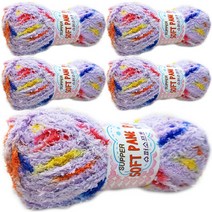 행복뜨기 목도리실 모자실 수면실 뜨개실 털실 뜨개질실 슈퍼소프트팡팡, (5볼세트)220연보라땡땡