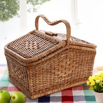 데코하우스 라탄 피크닉바구니 소풍바구니 도시락바구니, 라탄 피크닉바구니 대(大)