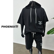 (빅피닉스)남자 빅사이즈 good 후드 반팔 티셔츠 후드티