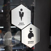 아크릴마트 메탈다이아 여자 남자 공용 그림 화장실 안내 문패 표시 표지판, 3. 라이트골드