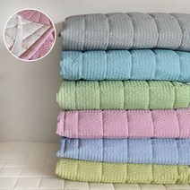 헬로베딩 선염 시어서커 고정밴딩 누빔 침대패드, 그린