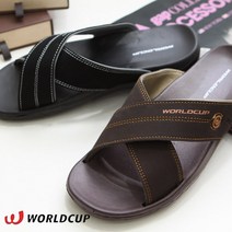 WORLDCUP 남성 경량 EVA 사무실용 외출용 쿠션슬리퍼 굽2.5cm 레논