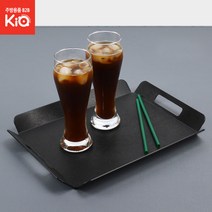 논슬립손잡이쟁반 트레이 까페 베이커리 앤틱소품, 논슬립손잡이쟁반 JS 소(검정색)