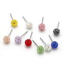 코코블링 써지컬스틸 큐빅볼 귀걸이 6mm