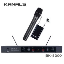 카날스 무선마이크 BK8200 핸드 해드셋 핀 2채널 교회 공연 행사 강의, 핸드 + 핀 무선마이크 (HP)
