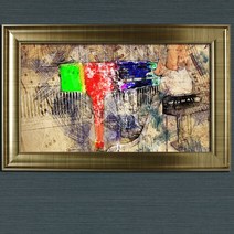 NEW캔버스명화 대형 그림액자 자체제작 인테리어 엔틱몰딩 클림트 작품, 32 현대추상화1