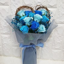 영하우스 축하꽃다발 장미하트 안개꽃 부모님생일꽃다발 결혼기념일꽃 선물 졸업식꽃다발 로즈데이꽃 화이트데이꽃 생신꽃 프로포즈꽃 여자친구 생일꽃배달, 블루