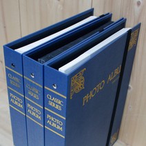 CLASSIC ALBUM+책장진열가능+바인더앨범+접착or포켓, 클래식앨범_네이비, 화이트포켓속지30매, 30매