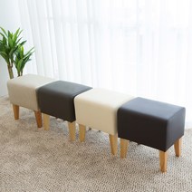 피코 가죽 사각 스툴, 아이보리