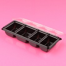 반찬용기 포장 배달용기 4칸 검정 100개세트 (갑돌이667번), 1개, 100세트