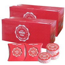 매직행주 매직타올 압축요술행주 가정용 선물용 판촉 세탁가능 동전 타월, 20매, 레드(고급형)