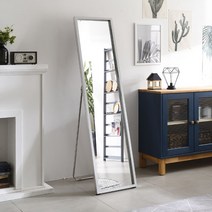 에스메탈 미용실 옷가게 카페 피팅 현관 스탠드 전신거울, 화이트