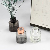 샬롯디퓨저 50ml 원형 디퓨저용기(투명그레이) 디퓨저용기, 1개, 핑크골드캡