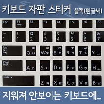 노트포유 자판스티커 4컬러 직구 노트북 키보드 지워진 키캡 필수, 블랙_흰글씨, 1개