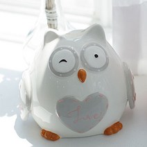 데코짱 하트부엉이저금통1p, 화이트