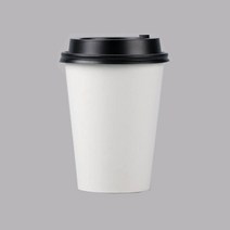 카페노리 12온스 무지컵 100개 개폐리드 검정SET 종이컵