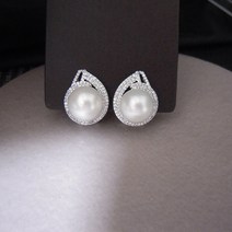 혼주 귀걸이 한복 모던 진주 12mm 침형