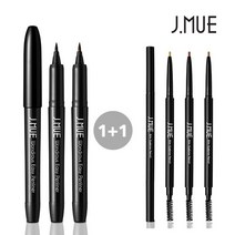 제이뮤 1+1번짐없는 아이라이너+브로우 펜슬, 펜 블랙+슬림 3호, 1개
